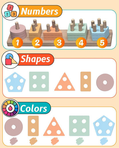 Montessori Wooden Shape Sorter Toy
